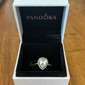 Pandora sparking teardrop ring